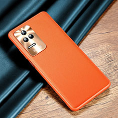 Custodia Lusso Pelle Cover QK2 per Xiaomi Redmi K50 Pro 5G Arancione