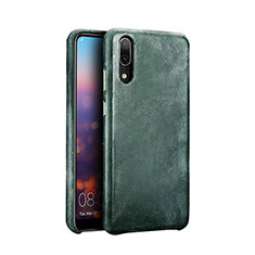 Custodia Lusso Pelle Cover R01 per Huawei P20 Verde