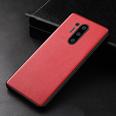 Custodia Lusso Pelle Cover R01 per OnePlus 8 Pro Rosso