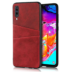 Custodia Lusso Pelle Cover R01 per Samsung Galaxy A90 5G Rosso