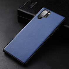 Custodia Lusso Pelle Cover R01 per Samsung Galaxy Note 10 Plus Blu