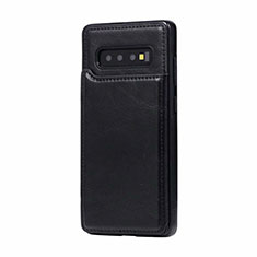 Custodia Lusso Pelle Cover R01 per Samsung Galaxy S10 Plus Nero