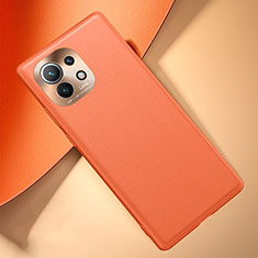 Custodia Lusso Pelle Cover R01 per Xiaomi Mi 11 Lite 5G NE Arancione