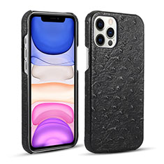 Custodia Lusso Pelle Cover R02 per Apple iPhone 12 Pro Nero