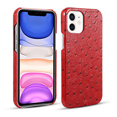 Custodia Lusso Pelle Cover R02 per Apple iPhone 12 Rosso