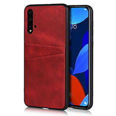 Custodia Lusso Pelle Cover R02 per Huawei Nova 5 Rosso