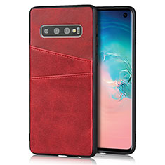 Custodia Lusso Pelle Cover R02 per Samsung Galaxy S10 Rosso