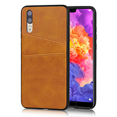 Custodia Lusso Pelle Cover R03 per Huawei P20 Arancione