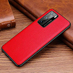 Custodia Lusso Pelle Cover R03 per Huawei P40 Rosso