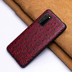 Custodia Lusso Pelle Cover R03 per Samsung Galaxy S20 5G Rosso