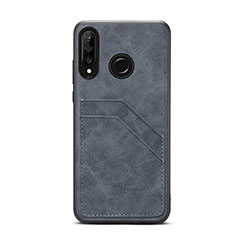 Custodia Lusso Pelle Cover R04 per Huawei P30 Lite XL Grigio Scuro