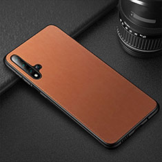 Custodia Lusso Pelle Cover R05 per Huawei Nova 5T Arancione