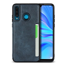 Custodia Lusso Pelle Cover R05 per Huawei P30 Lite Blu