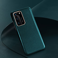 Custodia Lusso Pelle Cover R05 per Huawei P40 Verde