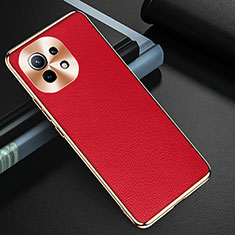 Custodia Lusso Pelle Cover R05 per Xiaomi Mi 11 5G Rosso