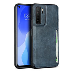 Custodia Lusso Pelle Cover R06 per Huawei P40 Lite 5G Blu