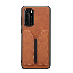 Custodia Lusso Pelle Cover R07 per Huawei P40 Arancione