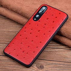 Custodia Lusso Pelle Cover R08 per Huawei P20 Pro Rosso