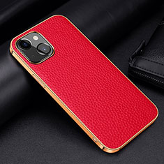 Custodia Lusso Pelle Cover S01 per Apple iPhone 14 Rosso