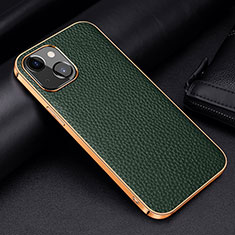 Custodia Lusso Pelle Cover S01 per Apple iPhone 15 Plus Verde