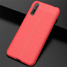 Custodia Lusso Pelle Cover S01 per Huawei Enjoy 10S Rosso