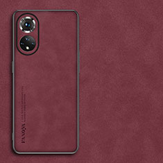 Custodia Lusso Pelle Cover S01 per Huawei Honor 50 Pro 5G Rosso