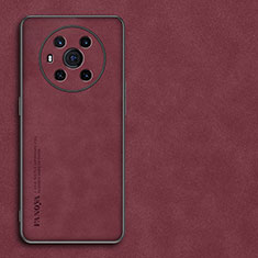 Custodia Lusso Pelle Cover S01 per Huawei Honor Magic3 5G Rosso