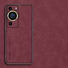 Custodia Lusso Pelle Cover S01 per Huawei P60 Pro Rosso