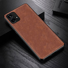 Custodia Lusso Pelle Cover S01 per Nothing Phone 1 Marrone