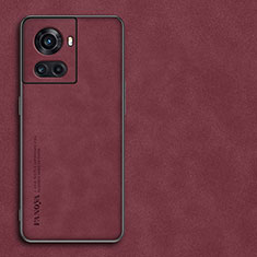 Custodia Lusso Pelle Cover S01 per OnePlus 10R 5G Rosso