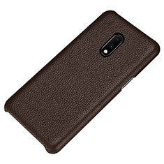 Custodia Lusso Pelle Cover S01 per OnePlus 7 Marrone