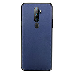 Custodia Lusso Pelle Cover S01 per Oppo A9 (2020) Blu