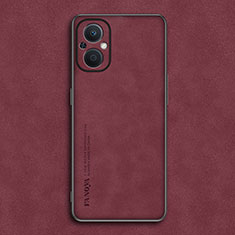 Custodia Lusso Pelle Cover S01 per Oppo A96 5G Rosso