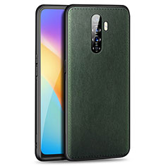 Custodia Lusso Pelle Cover S01 per Oppo Reno Ace Verde