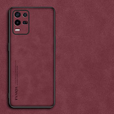 Custodia Lusso Pelle Cover S01 per Realme 8 5G Rosso