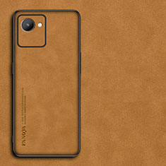 Custodia Lusso Pelle Cover S01 per Realme C30 Arancione