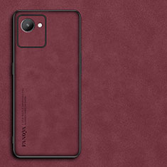 Custodia Lusso Pelle Cover S01 per Realme C30 Rosso