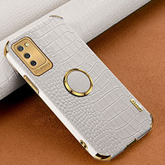 Custodia Lusso Pelle Cover S01 per Samsung Galaxy A02s Bianco