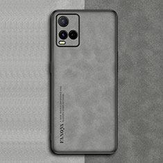 Custodia Lusso Pelle Cover S01 per Vivo Y21 Grigio