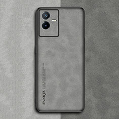 Custodia Lusso Pelle Cover S01 per Vivo Y73t Grigio