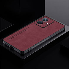 Custodia Lusso Pelle Cover S01 per Vivo Y77 5G Rosso