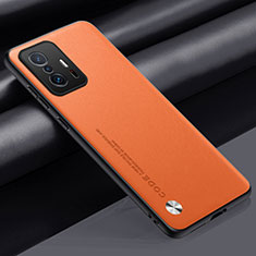Custodia Lusso Pelle Cover S01 per Xiaomi Mi 11T 5G Arancione