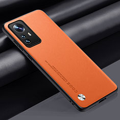 Custodia Lusso Pelle Cover S01 per Xiaomi Mi 12T 5G Arancione