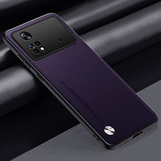 Custodia Lusso Pelle Cover S01 per Xiaomi Poco M4 Pro 4G Viola