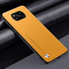 Custodia Lusso Pelle Cover S01 per Xiaomi Poco X3 Giallo