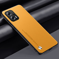 Custodia Lusso Pelle Cover S01 per Xiaomi Poco X4 GT 5G Giallo