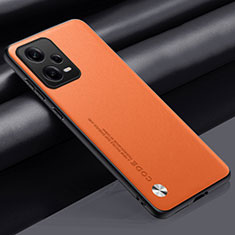 Custodia Lusso Pelle Cover S01 per Xiaomi Poco X5 5G Arancione