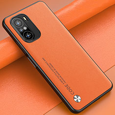 Custodia Lusso Pelle Cover S01 per Xiaomi Redmi K40 5G Arancione