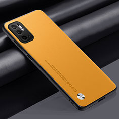 Custodia Lusso Pelle Cover S01 per Xiaomi Redmi Note 10 5G Giallo