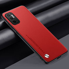 Custodia Lusso Pelle Cover S01 per Xiaomi Redmi Note 10 5G Rosso